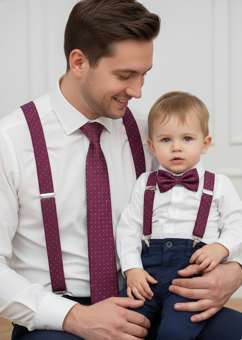 Corbata Buganvilla oscuro y azul - Imagen 2