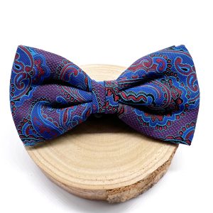 Pajarita paisley azul y rojo