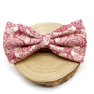 Pajarita beige cachemires rojos