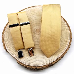 Tirantes y corbata Oro Champagne
