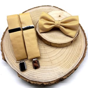 Tirantes y pajarita Oro Champagne