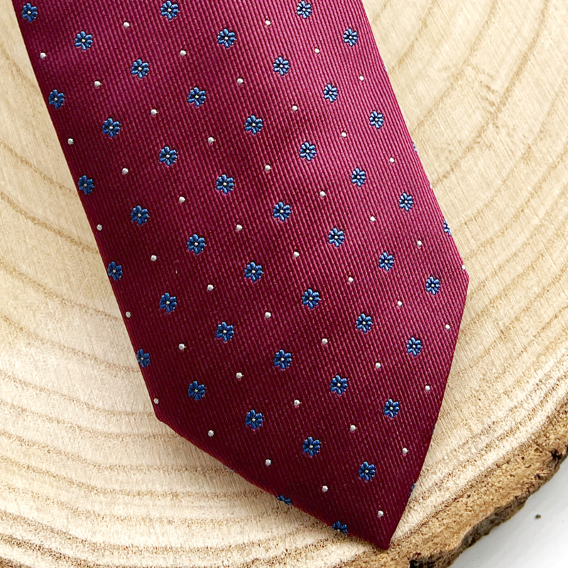 Corbata Buganvilla oscuro y azul - Imagen 4