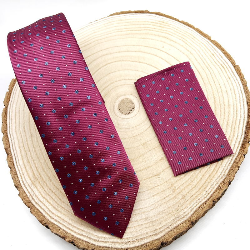 Corbata Buganvilla oscuro y azul - Imagen 6