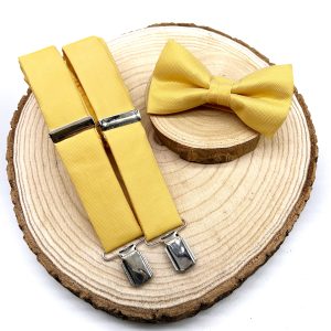 Tirantes y pajarita amarilla textura