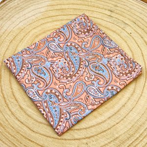Pañuelo paisley salmón y azul