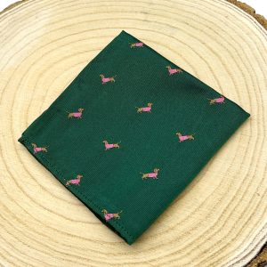Pañuelo verde perro rosa
