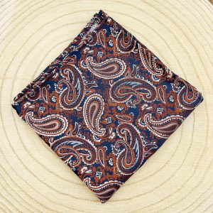 Pañuelo paisley azul y naranja