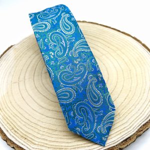 Corbata paisley esmeralda y azul