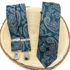 Tirantes y corbata paisley petroleo