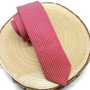 Corbata roja motivos blancos