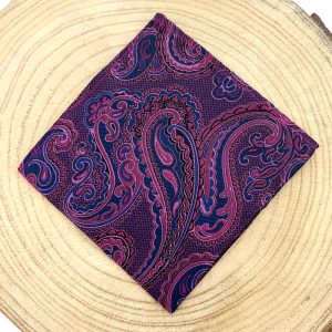 Pañuelo paisley azul y rosa