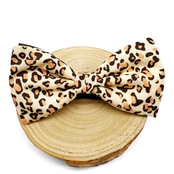 Pajarita animal print beige