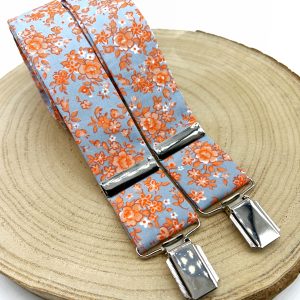 Tirantes gris flores naranja