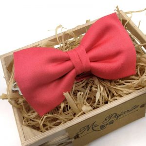 Pajarita coral Saten
