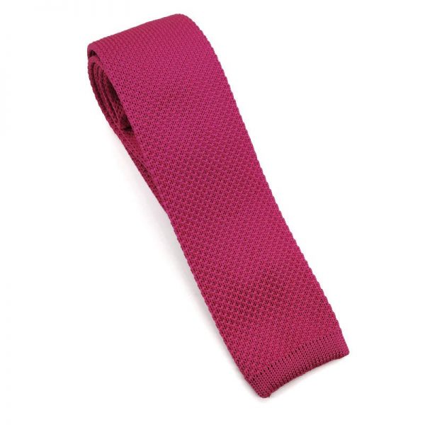 Corbata de punto fucsia