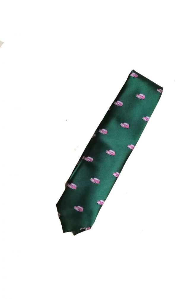 Corbata verde minis rosas